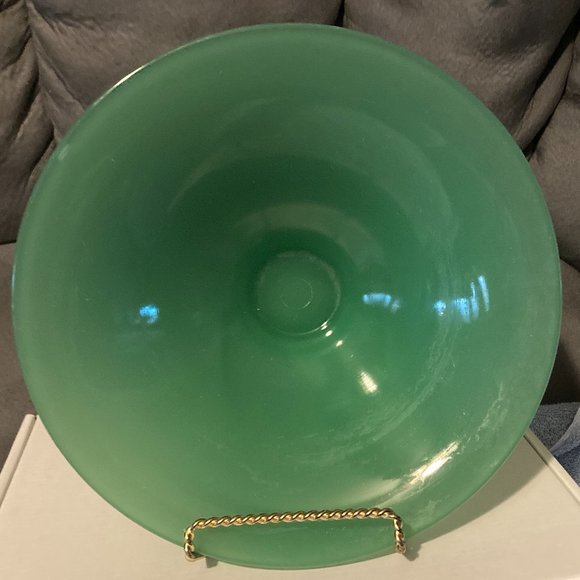1930's Jadeite Green Art Glass Console Bowl-Stevens & Williams-9.5"W-3.25" H-EUC - Picture 5 of 8